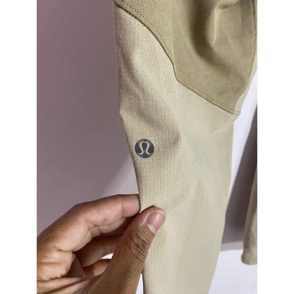 Lululemon License To Train Pant Mens S Tan Tapered Snap Hem Performance Preppy - Picture 8 of 15